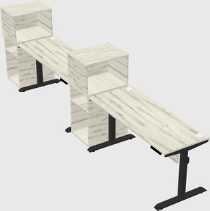 Dual motor electric desk w/cabinet