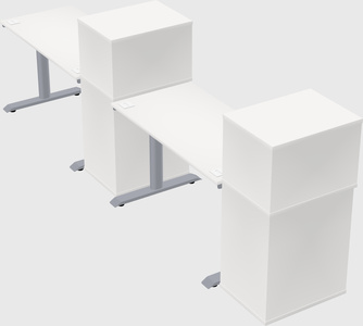 Dual motor electric desk w/cabinet