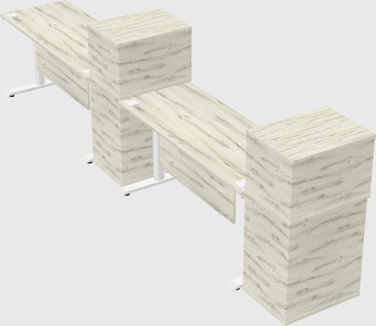 Dual motor electric desk w/cabinet