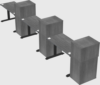 Dual motor electric desk w/cabinet