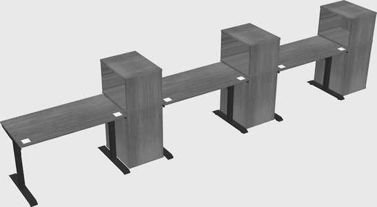 Dual motor electric desk w/cabinet