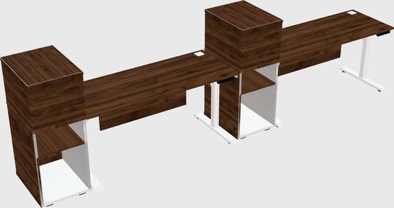 Dual motor electric desk w/cabinet