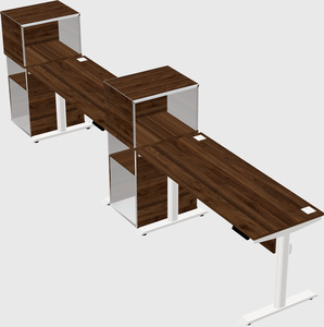 Dual motor electric desk w/cabinet