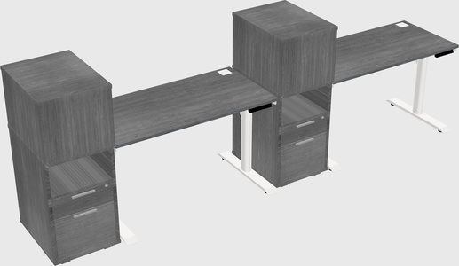 Dual motor electric desk w/cabinet