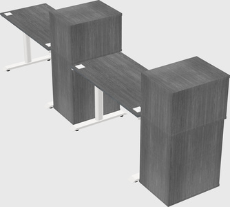 Dual motor electric desk w/cabinet