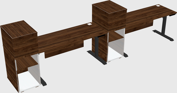 Dual motor electric desk w/cabinet