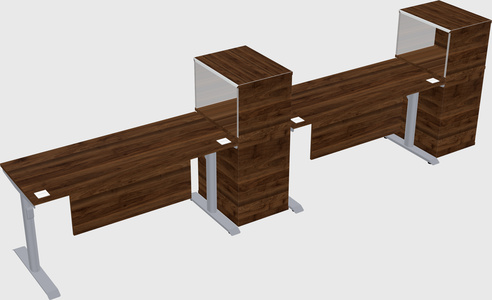 Dual motor electric desk w/cabinet