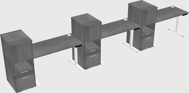 Dual motor electric desk w/cabinet