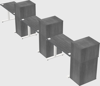Dual motor electric desk w/cabinet