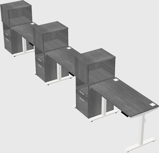 Dual motor electric desk w/cabinet