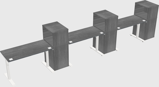Dual motor electric desk w/cabinet