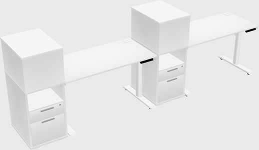 Dual motor electric desk w/cabinet