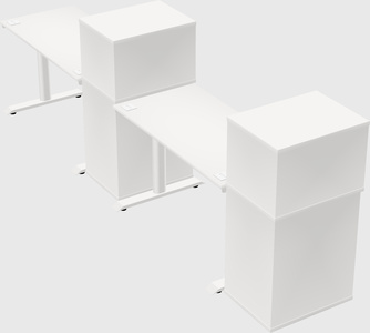 Dual motor electric desk w/cabinet