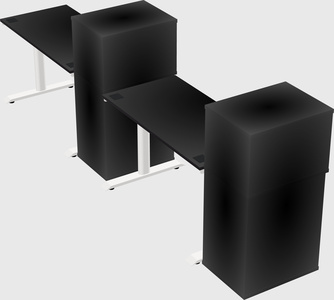Dual motor electric desk w/cabinet