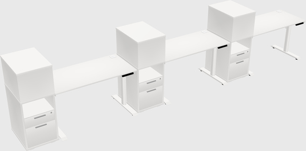 Dual motor electric desk w/cabinet