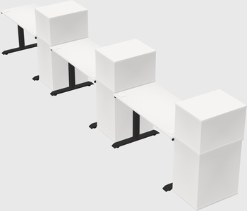 Dual motor electric desk w/cabinet