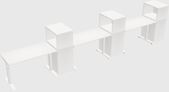 Dual motor electric desk w/cabinet