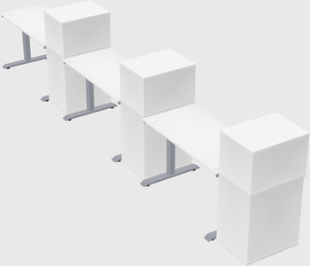 Dual motor electric desk w/cabinet