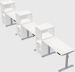 Dual motor electric desk w/cabinet