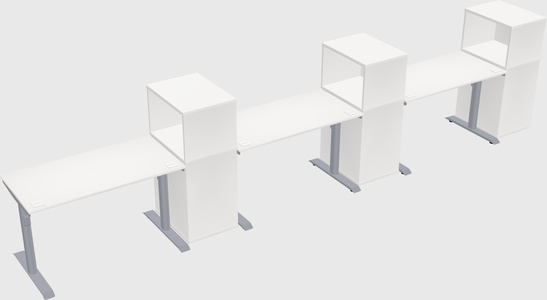 Dual motor electric desk w/cabinet