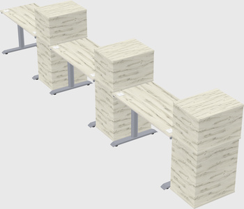 Dual motor electric desk w/cabinet