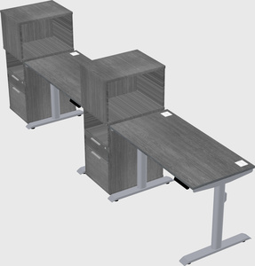 Dual motor electric desk w/cabinet
