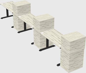 Dual motor electric desk w/cabinet