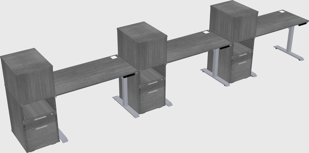 Dual motor electric desk w/cabinet