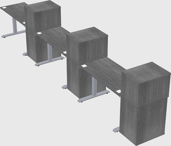 Dual motor electric desk w/cabinet