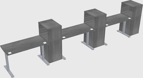 Dual motor electric desk w/cabinet