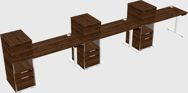 Dual Motor Electric Desk W/cabinet