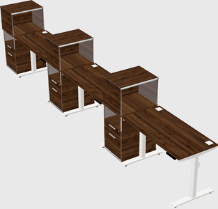 Dual motor electric desk w/cabinet