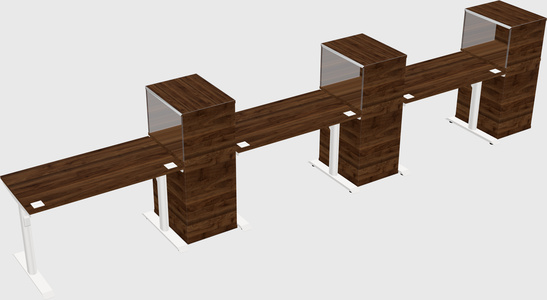 Dual motor electric desk w/cabinet