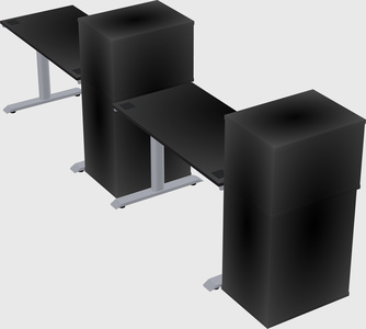 Dual motor electric desk w/cabinet