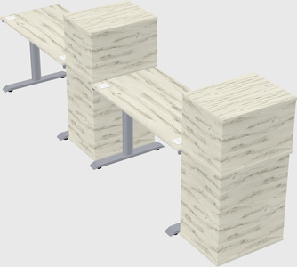 Dual motor electric desk w/cabinet