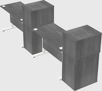 Dual motor electric desk w/cabinet