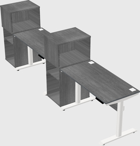 Dual motor electric desk w/cabinet