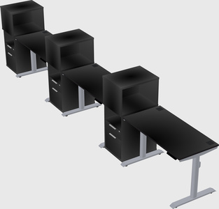 Dual motor electric desk w/cabinet
