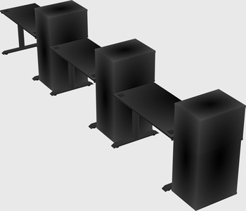 Dual motor electric desk w/cabinet