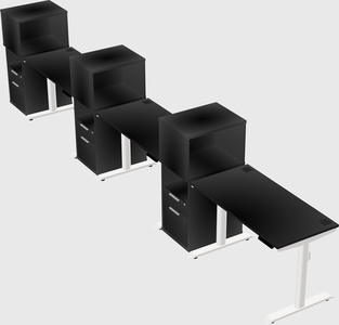 Dual motor electric desk w/cabinet