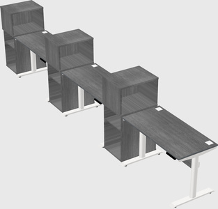 Dual motor electric desk w/cabinet