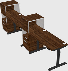 Dual motor electric desk w/cabinet