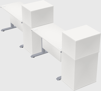 Dual motor electric desk w/cabinet