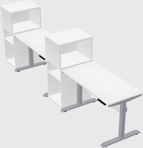 Dual motor electric desk w/cabinet