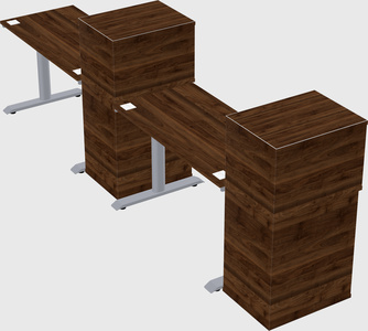 Dual motor electric desk w/cabinet