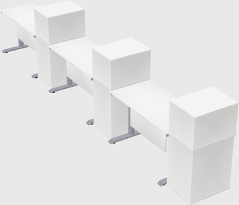 Dual motor electric desk w/cabinet