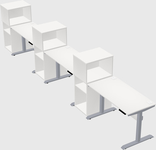 Dual motor electric desk w/cabinet