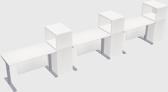 Dual motor electric desk w/cabinet