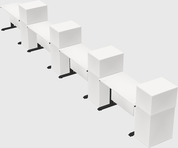 Dual motor electric desk w/cabinet