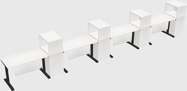 Dual motor electric desk w/cabinet